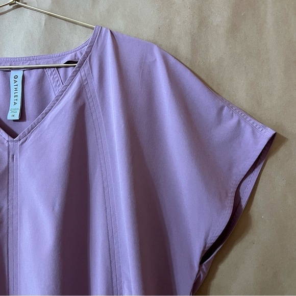 Athleta | Boulevard V-Neck Tee Popover Relaxed Top in Cascadia Violet Size 1X - Picture 5 of 11